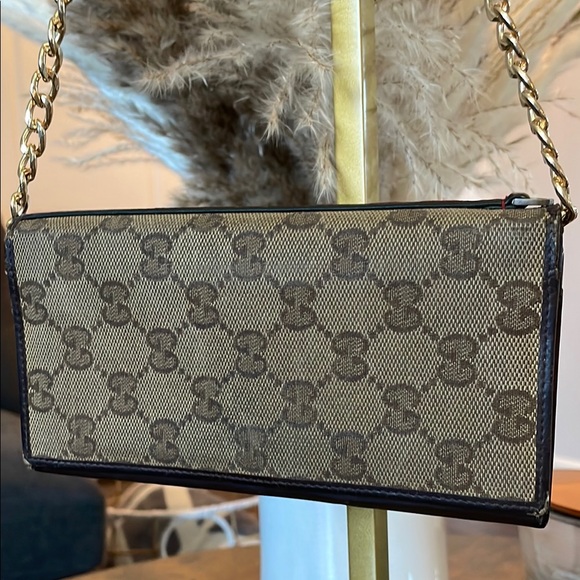 Gucci Handbags - Gucci Cream and Black Monogram Wallet